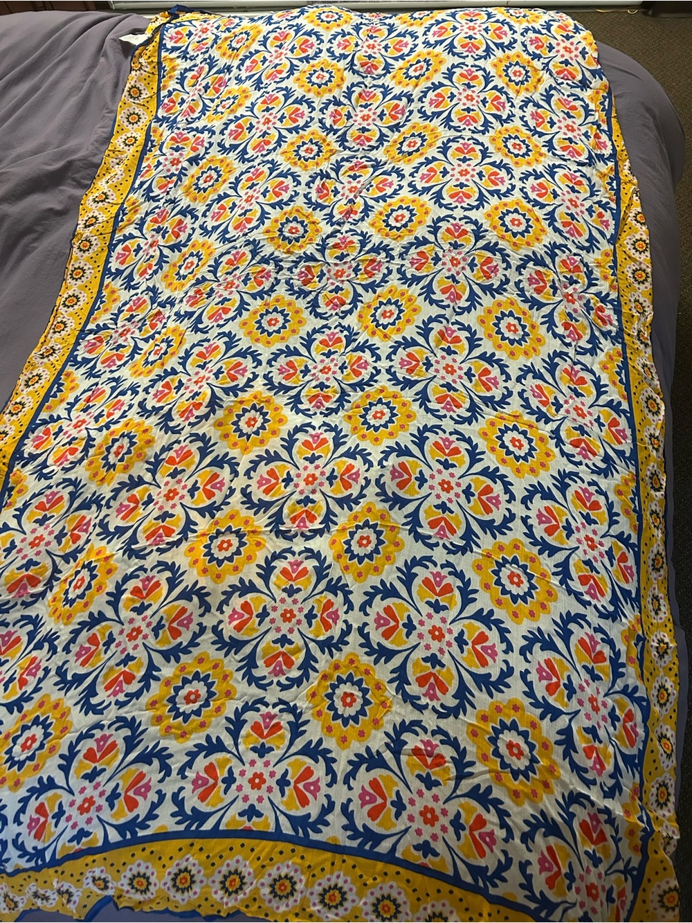 BODEN Yellow Floral Bikini Set with Matching Cover-Up - Picture 9 of 10